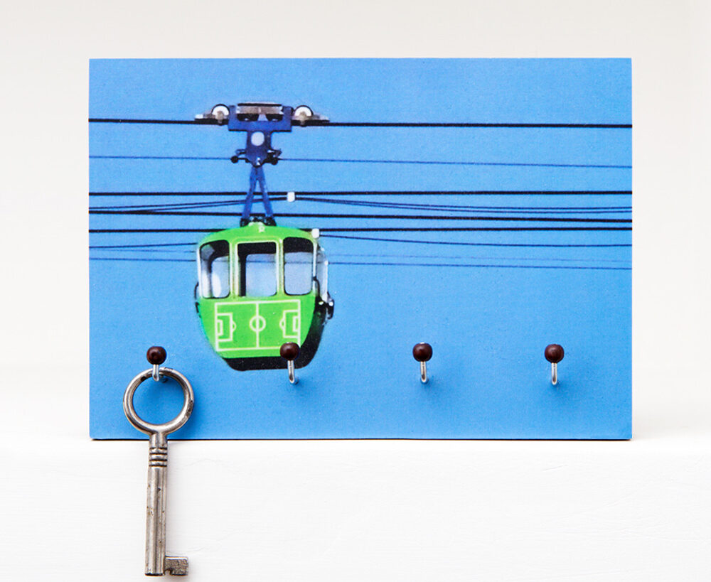 Schlüsselbrett Seilbahn Fußball aus eigener Fotografie von Frau Plonka