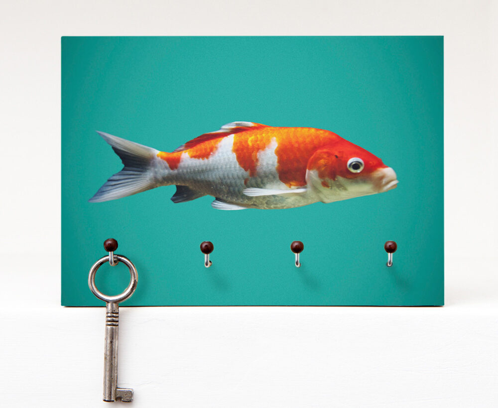 Schlüsselbrett Fisch rot aus eigener Fotografie von Frau Plonka
