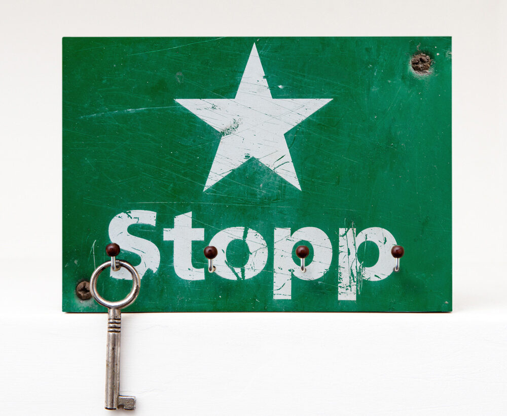 stopp Stern grün Schlüsselbrett Stopp aus eigener Fotografie von Frau Plonka