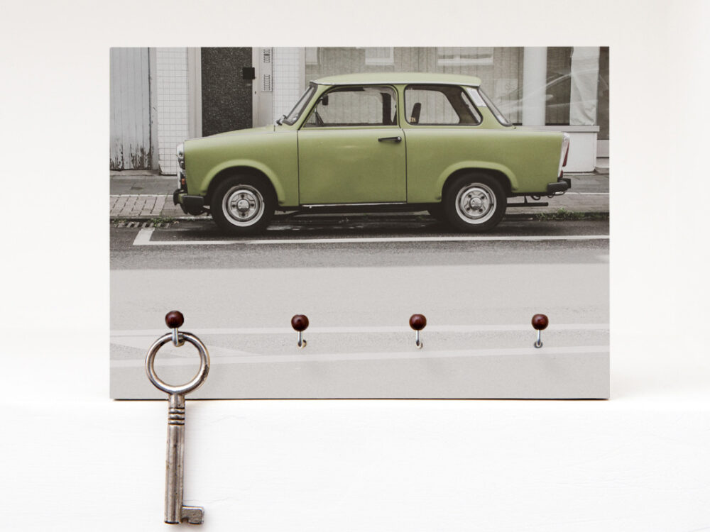 Schlüsselbrett Trabi aus eigener Fotografie von Frau Plonka