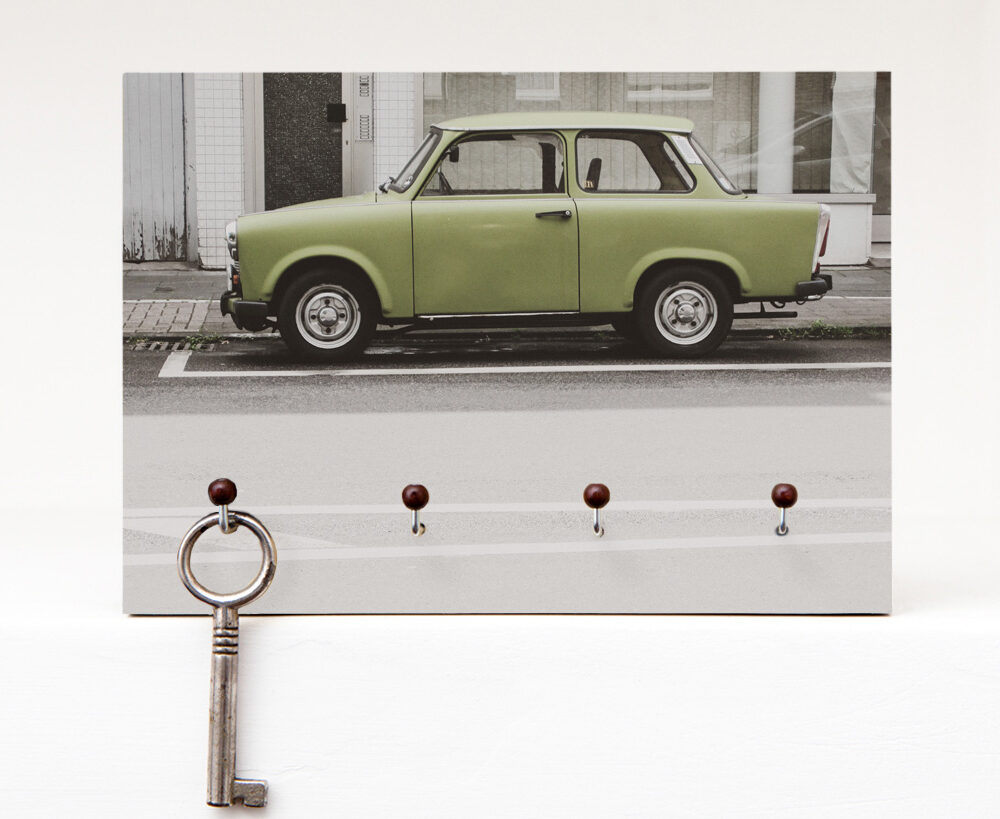 Schlüsselbrett Trabi aus eigener Fotografie von Frau Plonka
