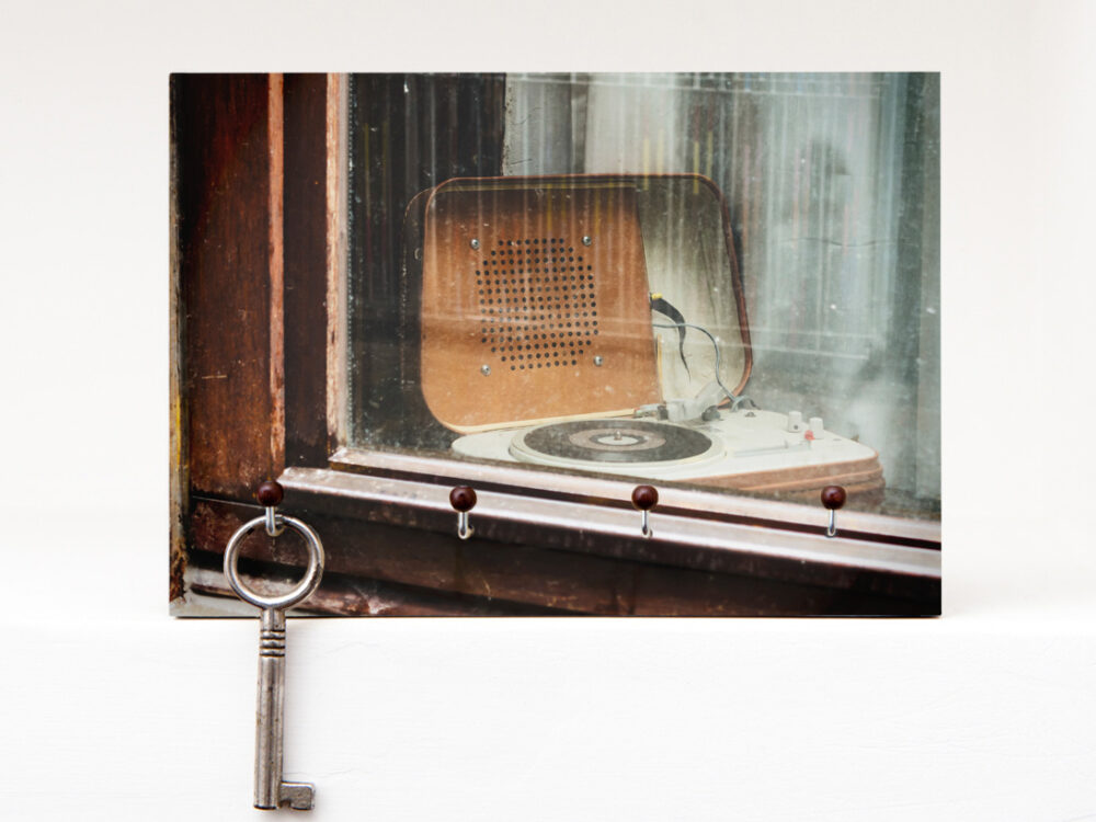 Schlüsselbrett Plattenspieler aus eigener Fotografie von Frau Plonka