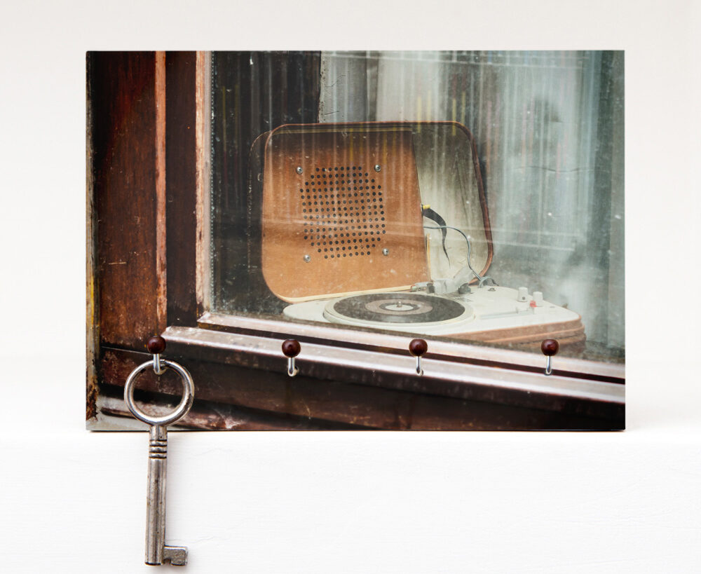 Schlüsselbrett Plattenspieler aus eigener Fotografie von Frau Plonka