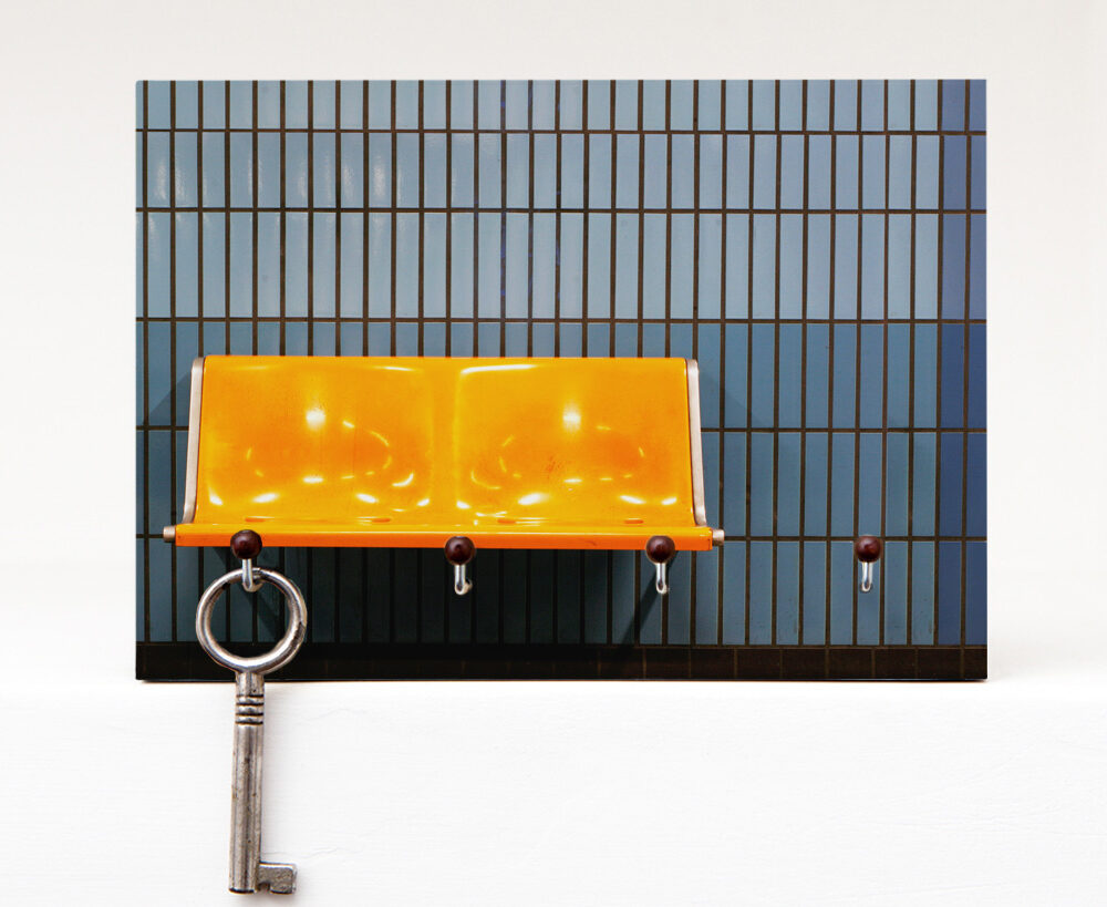 Schlüsselbrett U-Bahn blau aus eigener Fotografie von Frau Plonka