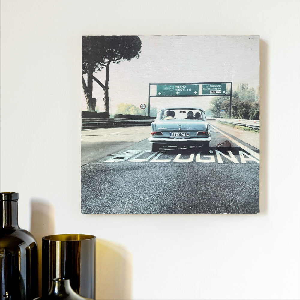 bologna Fototransfer auf Holz Bologna handgefertigt Frau Plonka