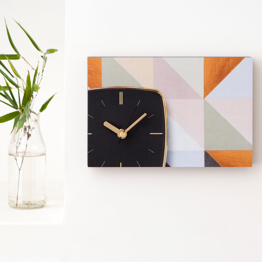 Wanduhr Edition GOLD schwarz G aus eigener Fotografie | Frau Plonka