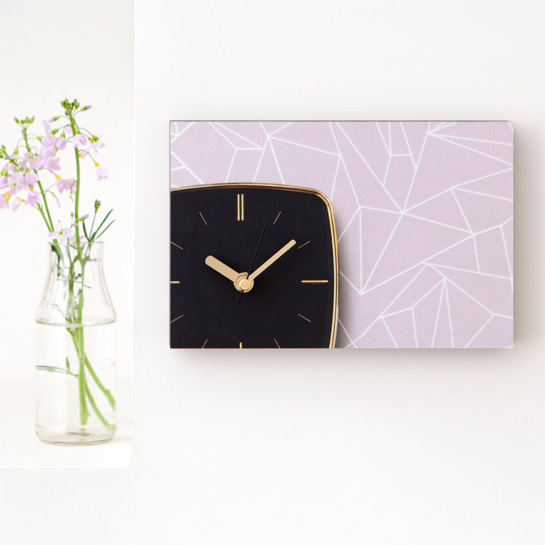 Wanduhr Edition GOLD schwarz R aus eigener Fotografie | Frau Plonka